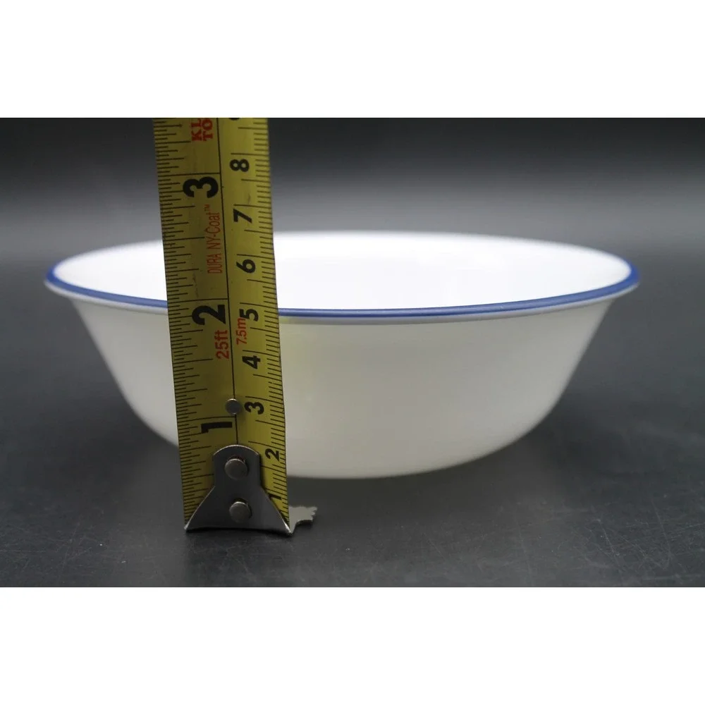 Set 4 Corelle Blue Band Blue Stripe Cereal Soup Bowls Vitrelle Made USA